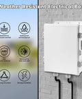 Heavy Duty Outdoor Electrical Box With Waterproof ABS Enclosure Ventilated Weatherproof Housing And Mounting Plate on wall