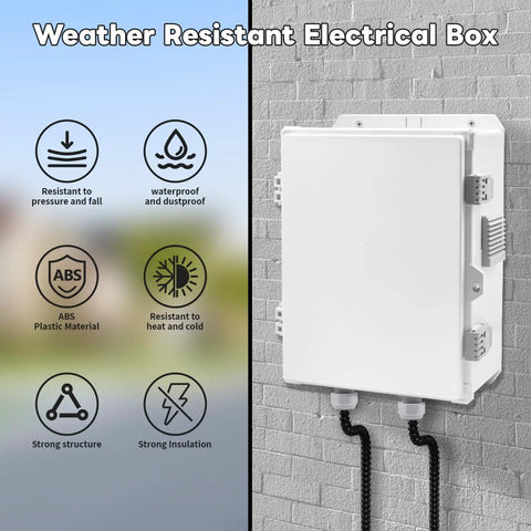 Heavy Duty Outdoor Electrical Box With Waterproof ABS Enclosure Ventilated Weatherproof Housing And Mounting Plate on wall