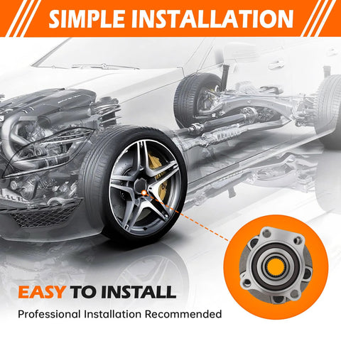 Front Wheel Bearing Hub Assembly For Subaru Legacy And Outback 2005 Through 2014 With ABS 5 Lug Wheel Hub Replacement installation diagram