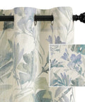 Cozy Soft Cotton Blend Sage Green Curtains 84 Inch Length For Light Filtering Privacy Floral Print Window Drapes With Grommets