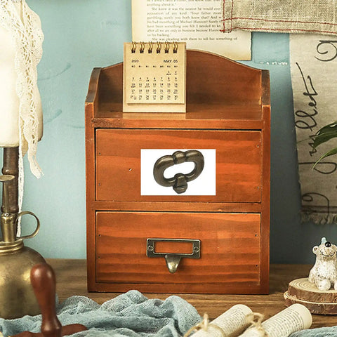 Two Pack Vintage Style Drawer Knob Ring In Antique Bronze on wooden cabinet, cabinet hardware for kitchen cabinets, dresser pulls and doors.