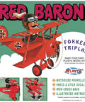 Red Baron And His Fokker Triplane Snap Model Kit With Motorized Propeller Three Color Mold Peel And Stick Decals Display Base