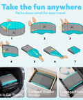 Instructions showing how to fold the Foldable Dog Pool Portable Hard Plastic Kiddie Bath Tub For Pets And Kids for compact storage