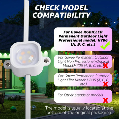 120 Piece Outdoor Light Mounting Brackets Kit For H706ABC H806ABC White With 40 Self Adhesive Wire Clips check model compatibility