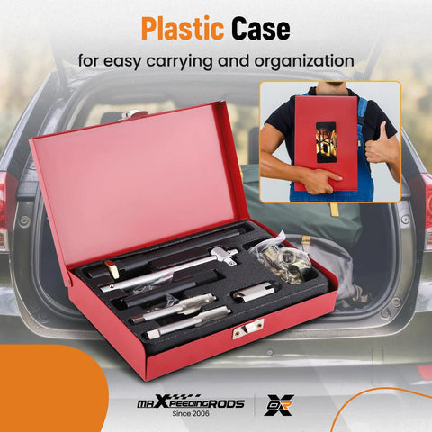 Spark Plug Thread Repair Kit M14 x 1.25 Taps And Inserts, 26 Piece Rethreading Tools Set with red case, shown open