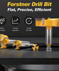 Heavy Duty 1-5/16 Inch Forstner Bits Set with Hex Shank Tungsten Carbide Triple Flute Pro Grade Wood Hole Saw Kit for hardwood