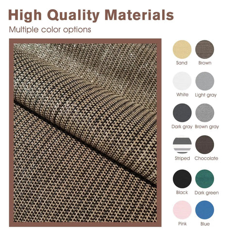 Brown Balcony Privacy Screen 3x10 Feet Heavy Duty Wind Screen For Outdoor Patio Deck Fence Backyard Privacy Net For Apartments UV Blocking Breathable Sun Shield Custom Size Options showing fabric texture and color swatches.