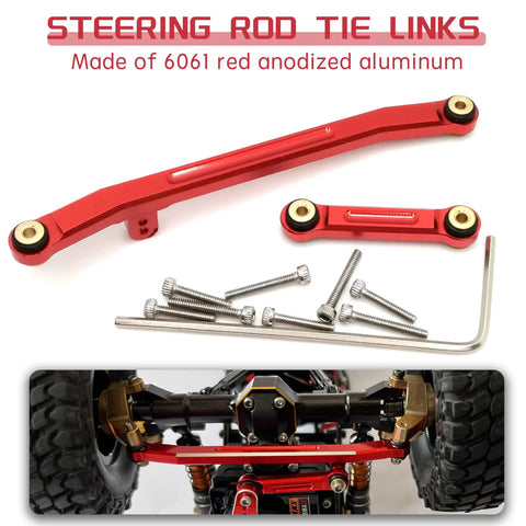 Aluminum High Clearance Chassis Links And Steering Links Set With 1.27mm RC Screwdriver For 1 To 24 Axial SCX24 Bronco And C10 Upgrade Parts