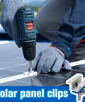 Installation of Adjustable Solar Panel Mounting Bracket Clamps Kit For Aluminum Roof Mount with drill on photovoltaic system.