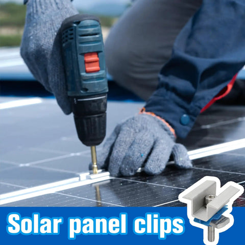 Installation of Adjustable Solar Panel Mounting Bracket Clamps Kit For Aluminum Roof Mount with drill on photovoltaic system.