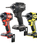 Cordless Impact Driver 1/4 Inch Chuck, Ultra Compact 4-1/4 Inch Head, Lightweight 2.0 Lbs, Beefy Brushless Motor Delivers 2035 In-Lbs Torque, 4 Speed Settings, LED Work Light, Compatible With DeWalt 20V Batteries, Tool Only in black, red, yellow colors