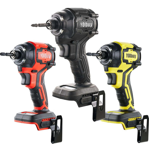 Cordless Impact Driver 1/4 Inch Chuck, Ultra Compact 4-1/4 Inch Head, Lightweight 2.0 Lbs, Beefy Brushless Motor Delivers 2035 In-Lbs Torque, 4 Speed Settings, LED Work Light, Compatible With DeWalt 20V Batteries, Tool Only in black, red, yellow colors
