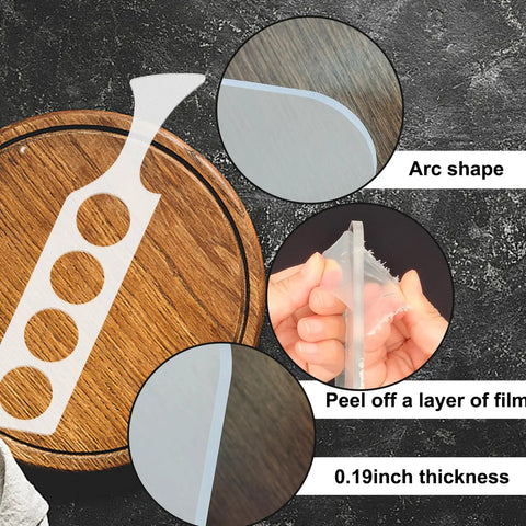Nail The Perfect Pour Every Time With This Thick Clear Acrylic Wine Flight Paddle Template Router Drafting Stencil Reusable Precision Layout Tool For Bartenders And Craft Fans, 0.19 inch thick.