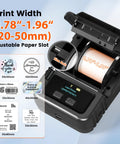 Bluetooth Label Printer M120 On The Go Portable Thermal Barcode Printer With App showing open lid and paper roll