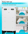 Slick 18 Inch Portable Dishwasher With Stainless Steel Tub Cleans Eight Place Settings Fast Energy Star Certified Countertop Appliance For Apartment Living, showing easy quick-connect setup with a 59 inch connector hose.