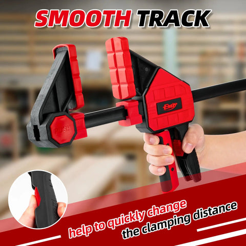 Heavy Duty Twenty Four Inch Bar Clamps Set With Five Hundred Fifty Pound Rock Solid Grip For Woodworking And Carpentry Quick Change Tool.