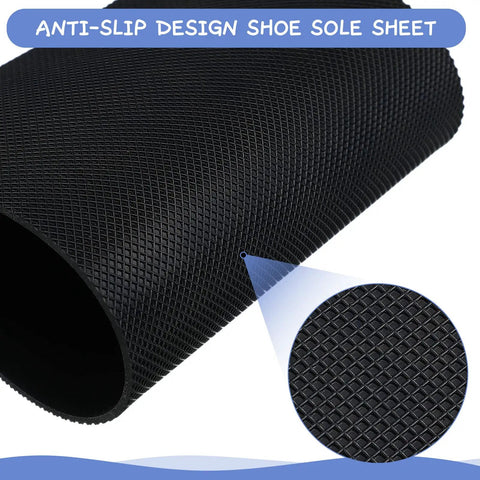 7 Sheets Shoe Sole Repair Patch Kit Non Slip Protector Pads For Worn Bottoms, textured rubber sole sheet close-up
