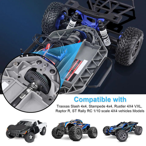 Complete Slipper Clutch Assembly With Steel Diff Gears For Traxxas Slash 4X4 shown in RC truck chassis