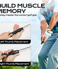 Close-up of hands using Golf Grip Trainer For Consistent Swing And Nail Your Hand Positioning Portable Training Aid