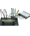 Two SQ200 And Four SQ10 Handsfree Probes Kit for PCB Testing, showing probes attached to a circuit board with rework station
