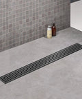 36 Inch Black Linear Shower Drain With Removable Grate Cover Brushed 304 Stainless Steel Shower Floor Drain Hair Strainer