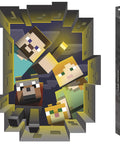 Dope Minecraft Caved In Wall Decal 18x24 Inches Peel And Stick Vinyl Removable Repositionable Wall Art For Bedrooms Gaming Rooms Living Rooms And Nerdy Creative Spaces showing characters peeking through pixelated hole