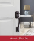 Avalon Front Door Handleset With Reversible Interior Lever No Fuss Non Locking Exterior Entry Handle In Venetian Bronze