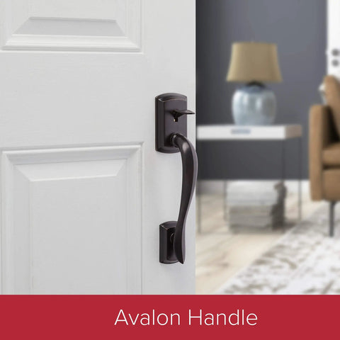 Avalon Front Door Handleset With Reversible Interior Lever No Fuss Non Locking Exterior Entry Handle In Venetian Bronze