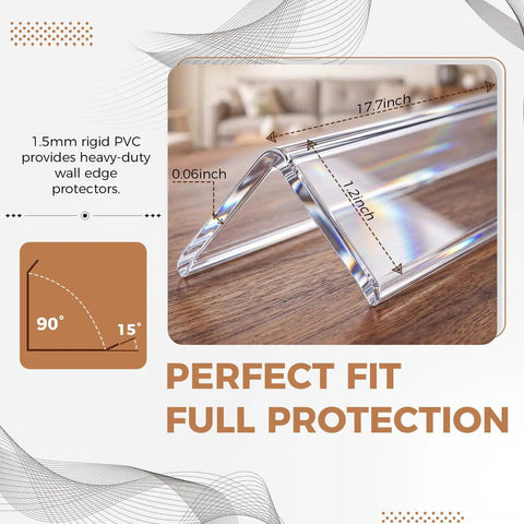 Bang For Your Buck Wall Corner Protector And Self Adhesive Clear Plastic Edge Guard 17.7 inches rigid PVC for full protection.