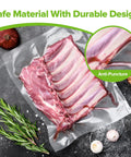 Heavy Duty Vacuum Sealer Bags For Food Storage 7 Pack In 8x20 11x20 And 6x20 Rolls BPA Free Embossed Durable PA And PE Material Built Tough Cut To Size For Meal Prep Sous Vide Freezer Safe Leak Proof And Puncture Resistant used to seal ribs with anti-puncture feature.