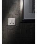 Black 2-Gang Decorator Light Switch Cover Plate, Screwless Snap-On Wall Plate For Decorator Switches, Gloss Finish CW-2-BL