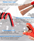 Roadside Car Emergency Kit With Jumper Cables Shovel First Aid Kit And Safety Tools All In One Auto Truck Vehicle Emergency Bag for Women Men Adults showcasing red and black jumper cables with clamps and specifications.