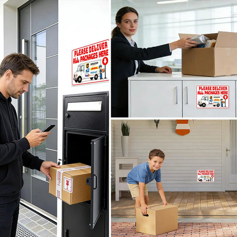 Handle Every Package Drop Off Like A Pro With This 14X10 Inch Delivery Sign For Packages Featuring Highly Visible Text And Pre Drilled Holes For Quick Porch Fence Installation in real-life installation scenarios.