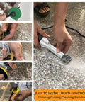 Multi-Purpose Electric Die Grinder Kit With 6 Variable Speeds in action on a stone surface, showcasing attachments and usage