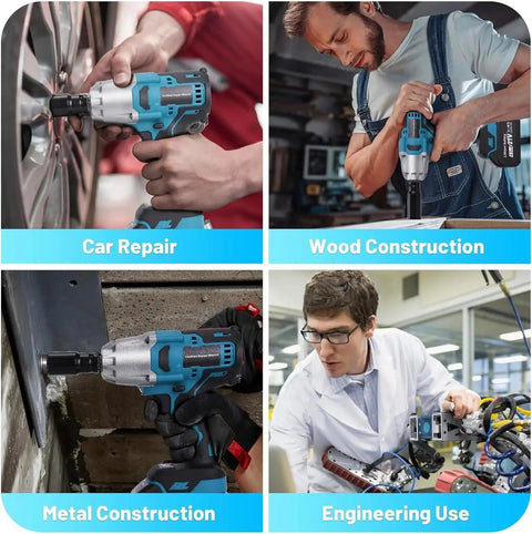Solid 1/2 Inch Brushless Impact Wrench delivering High Torque For Tough Jobs. This 21V Cordless Electric Tool Is Perfect For Automotive Tyres And Home DIY Projects. Built Like A Tank With Power To Spare. No Battery Included But Ready To Rock Anytime You