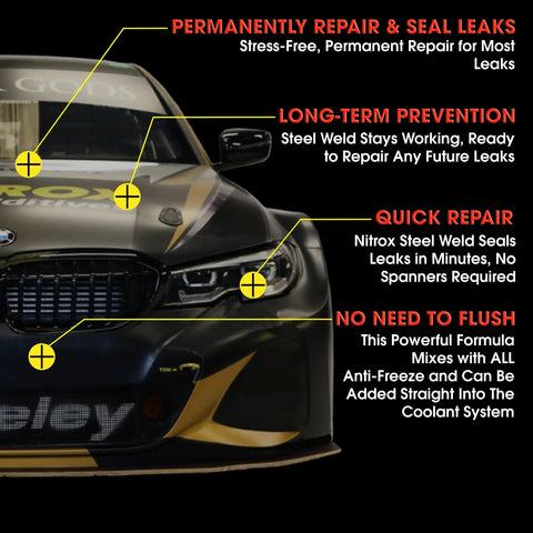 Steel Weld Seal For Head Gaskets And Radiators 17 Oz Permanent Leak Repair car application diagram