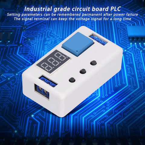 Adjustable Delay Timer Relay Module For Automation Projects, Industrial Grade DC 12V Controller With Optocoupler Isolation For Noise Immunity And Stable Signals, Easy Setup, Power Loss Memory, DIY Friendly And Pro Ready. white relay module with digital display and terminals
