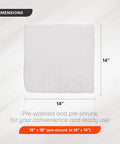 Dimensions of Wholesale Huck Towels 625 Pack 18x18 Premium Cotton Rags For Auto Shop Cleaning Grease And Oil Absorbent