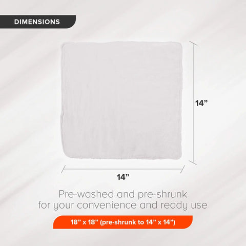 Dimensions of Wholesale Huck Towels 625 Pack 18x18 Premium Cotton Rags For Auto Shop Cleaning Grease And Oil Absorbent