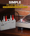 Ultra Compact Phono Preamp For Turntables And Audio Gear With RCA Input And Output A Tiny Yet Mighty Preamp PP444 in use