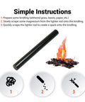 Dual Ferrocerium Rod Fire Starter Set Two One Half Inch By Five Inch Rods For Outdoor Survival, Compact Flint Firesteel with instructions