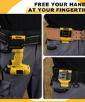 Beefy Drill Belt Clip And Tape Measure Holder For Tool Belts, Universal Clip On Carry for Impact Drivers, yellow aluminum construction