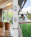 Double Door Handle Set With Dummy Lever And Single Cylinder Deadbolt, Satin Nickel Finish on modern house door