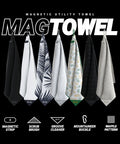 Premium Magnetic Golf Towel With Brush Groove Cleaner And Clip, multiple designs, microfiber waffle, 4 in 1 golf accessory
