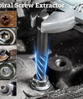 Close-up of spiral screw extractor from 24 Piece Broken Bolt Extractor Kit With Left Hand Drill Bits Screw Extractors And Drill Bit Guides