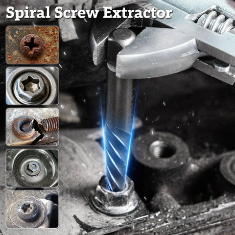 Close-up of spiral screw extractor from 24 Piece Broken Bolt Extractor Kit With Left Hand Drill Bits Screw Extractors And Drill Bit Guides