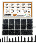 Top Shelf Self Tapping Screws Assortment Kit Featuring Premium Phillips Pan Head Hardware And Durable Black Carbon Steel Metric Screw Set For Wood Plastic Metal Diy Furniture Cabinets That Give Bang For Your Buck in organized case.