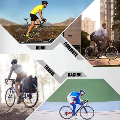 Cyclists using 700C Carbon Hub Wheelset with Disc and Rim Brakes for road, commute, travel, and racing in diverse environments.