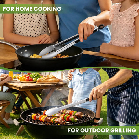 17 Inch Extra Long Stainless Steel Grill Tongs Heat Resistant Non Slip Grip Rock Solid Construction Keeps Your Hands Safe From Open Flames Heavy Duty Essential For Backyard Cookouts And Game Day Tailgating