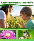 Kids Handheld Digital Microscope For Outdoor STEM Exploration With 2.4 Inch IPS Screen 500X Magnification Ergonomic Grip Photo Video Capture Bonus Tools Magnifier Science Kit Gift For Boys And Girls Aged 3 To 12 Kid Friendly Discovery Tool in green